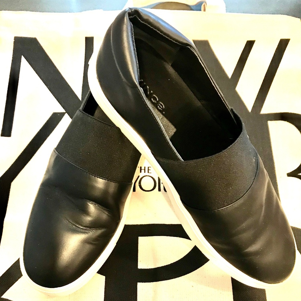 Vince Black Leather Sneaker